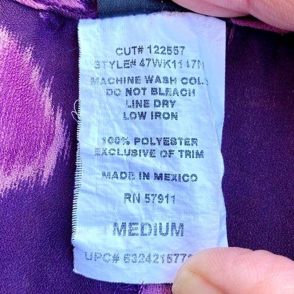 Wrapper Pink & Purple Floral Lace Neckline Blouse - Picture 3 of 8